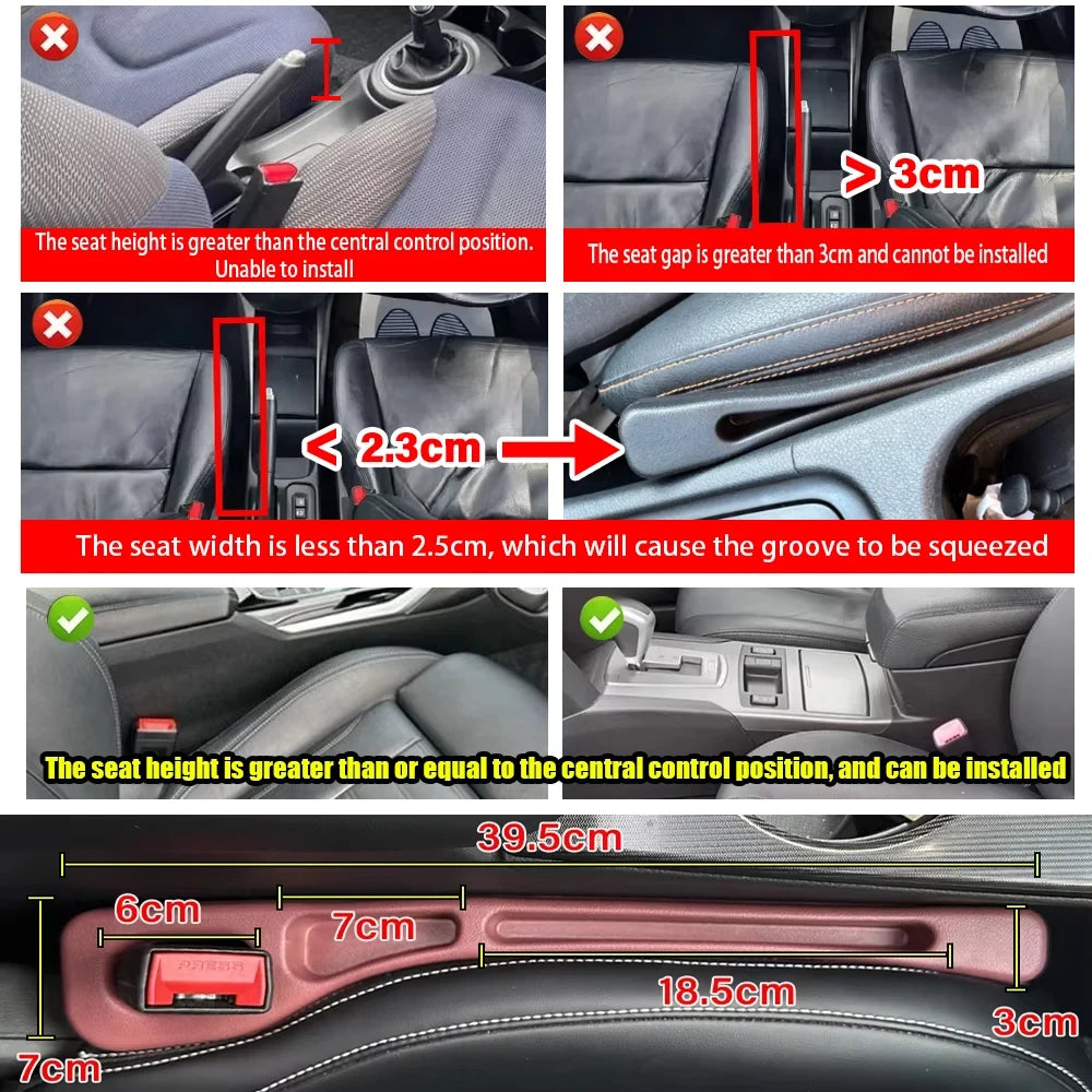 Car Seat Gap Filler – 2PCS Car Organizer & Storage Solution